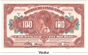 100 Рублей 1919 Россия Дальний Восток Владивосток Индо-Китайский Банк Образец UNC-