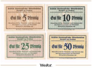 5-10-25-50 Пфеннигов 1922 Германия Гродкув UNC-